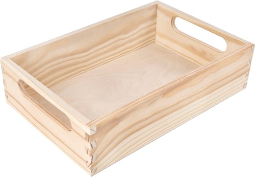 Small wooden crate - wooden,
