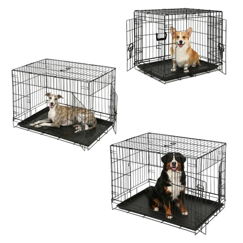 Door metal dog crate with - door,