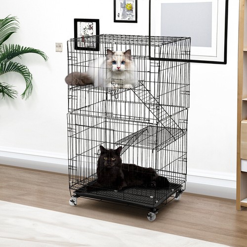 Cat cage folding metal pet - cat,