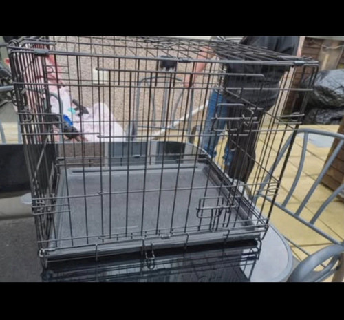 Folding steel wire dog crate - steel,