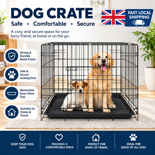 Folding metal dog crate - folding,