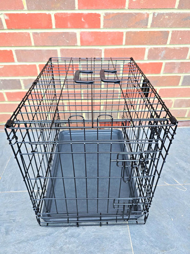 Folding metal wire dog cage - metal,